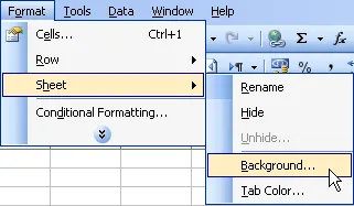 Sử dụng một hình ảnh làm nền trong Excel