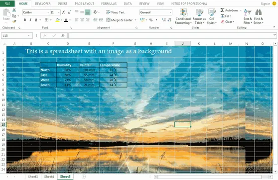 Sử dụng một hình ảnh làm nền trong Excel