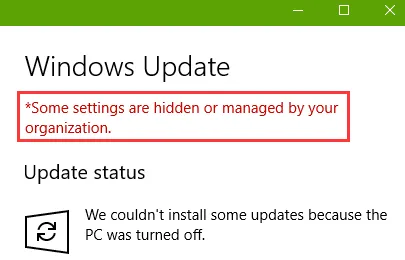 Sửa lỗi ‘Some settings are hidden or managed by your organization’ trong Windows 10