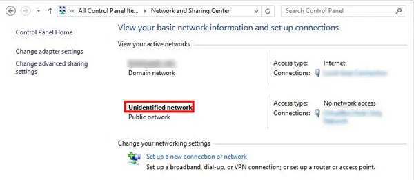 Sửa lỗi ‘Unidentified Network’ trên Windows 10