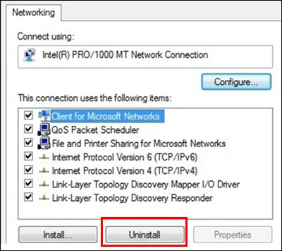 Sửa lỗi ‘Unidentified Network’ trên Windows 10