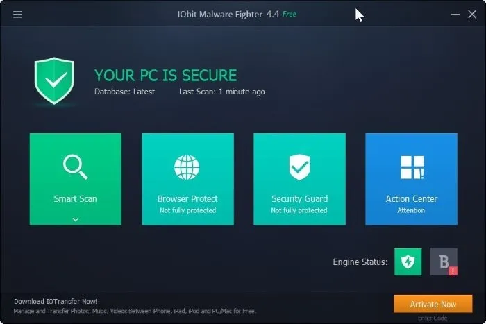 Tải IObit Malware Fighter Free dành cho Windows 10