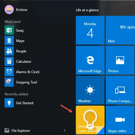 Thay đổi các biểu tượng ứng dụng trong Start Menu Windows 10