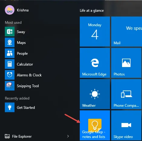 Thay đổi các biểu tượng ứng dụng trong Start Menu Windows 10