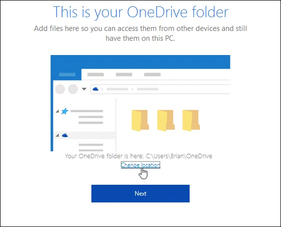 Thay đổi thư mục OneDrive mặc định trong Windows 10