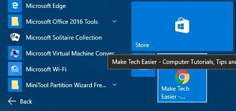 Thêm liên kết Website vào Start Menu trong Windows 10