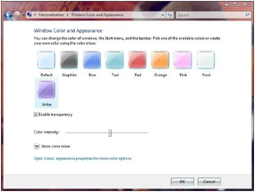 Thêm màu và hình dáng trong Windows 7 & Vista