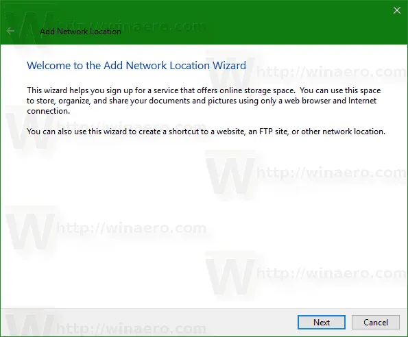 Thêm Network Location đến This PC trong Windows 10