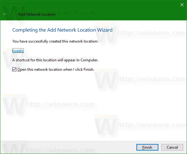 Thêm Network Location đến This PC trong Windows 10