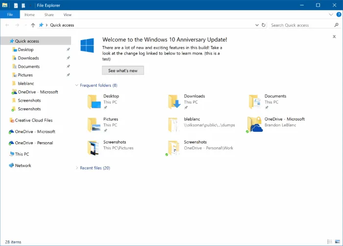 Vô hiệu hóa quảng cáo trong Windows 10 File Explorer nhanh