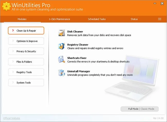 WinUtilities Pro 15.43 – Tăng hiệu suất của PC