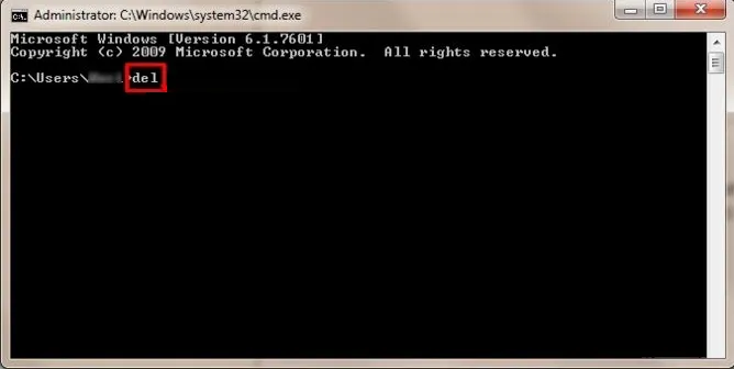 Xóa tập tin bằng cách sử dụng Command Prompt và Command Line