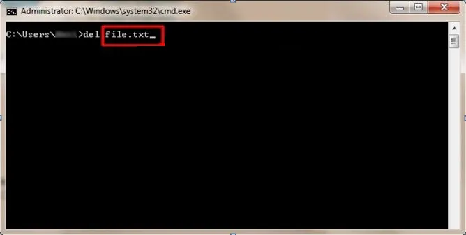 Xóa tập tin bằng cách sử dụng Command Prompt và Command Line