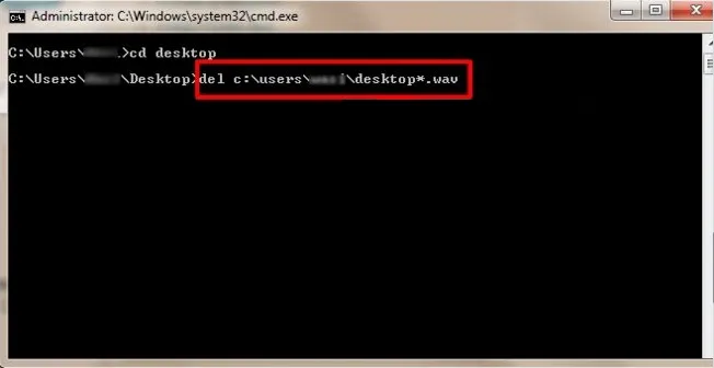 Xóa tập tin bằng cách sử dụng Command Prompt và Command Line